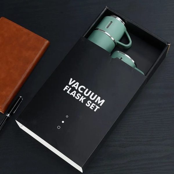 3-Cup 500ml Double-Layer Stainless Steel Vacuum Flask Set