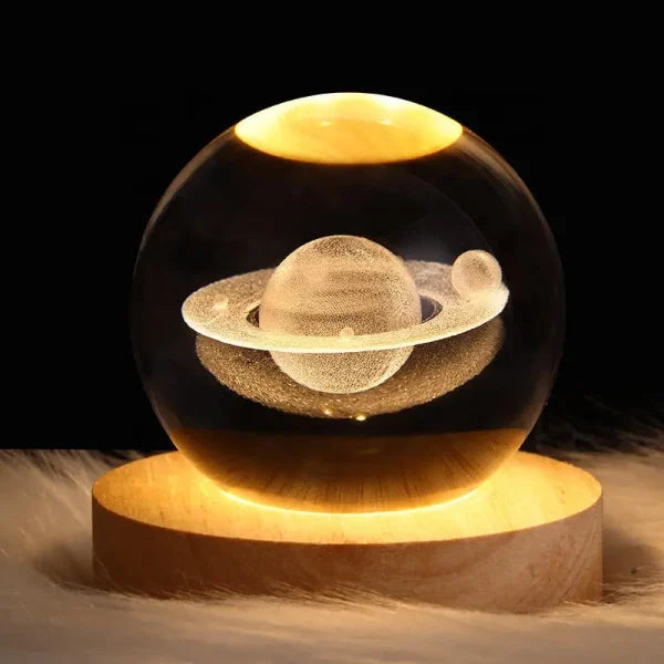 3D Galaxy Crystal Ball Night Light with Stand