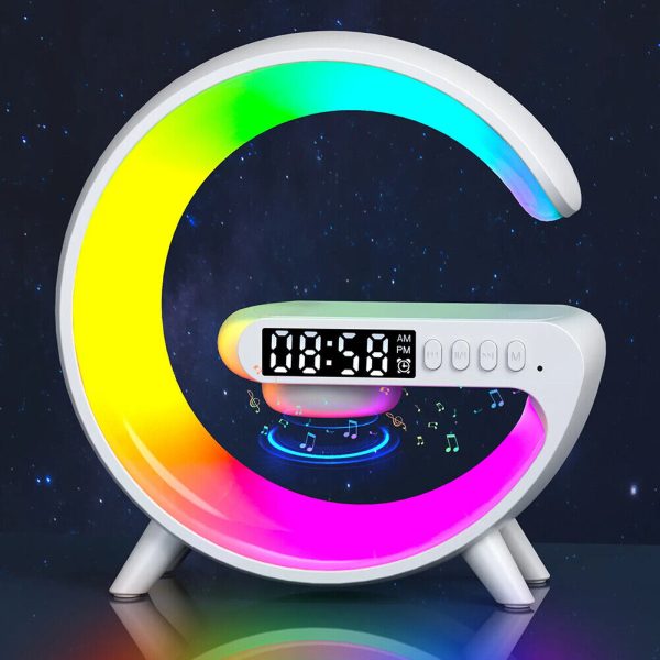 G63 RGB Bluetooth Speaker with 10W Wireless Charging, LED Night Light, Alarm Clock & Desk Lamp