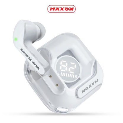 Maxon B-300 Crystal Wireless Earbuds | Bluetooth AirPods | Premium Sound & Random Color