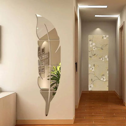 3D Acrylic Leaf Mirror Wall Decor – Modern Reflective Art for Home & Office